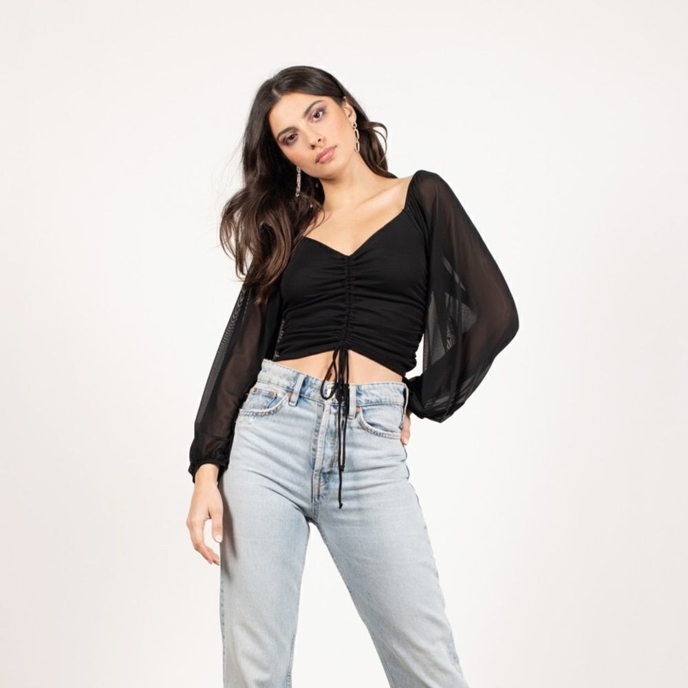 ✨ Completely Charmed Ruched Mesh Top✨